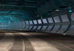 Futuristic looking corridor