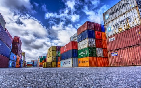 stacks of shipping containers