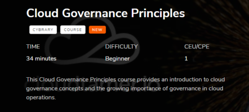Cloudtamer.io's Cloud Governance Principles course