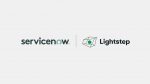 ServiceNow and Lightstep logos