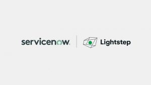 ServiceNow and Lightstep logos