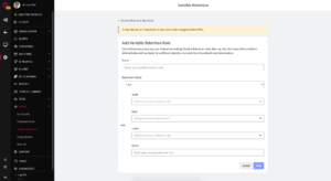 Setting LogDNA variable retention length