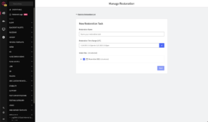 Screenshot of Log Data Restoration